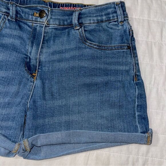 Crewcuts 14 Runaround Denim Blue Cuffed Raw Fringe Cut off Stretch Shorts - Picture 6 of 11
